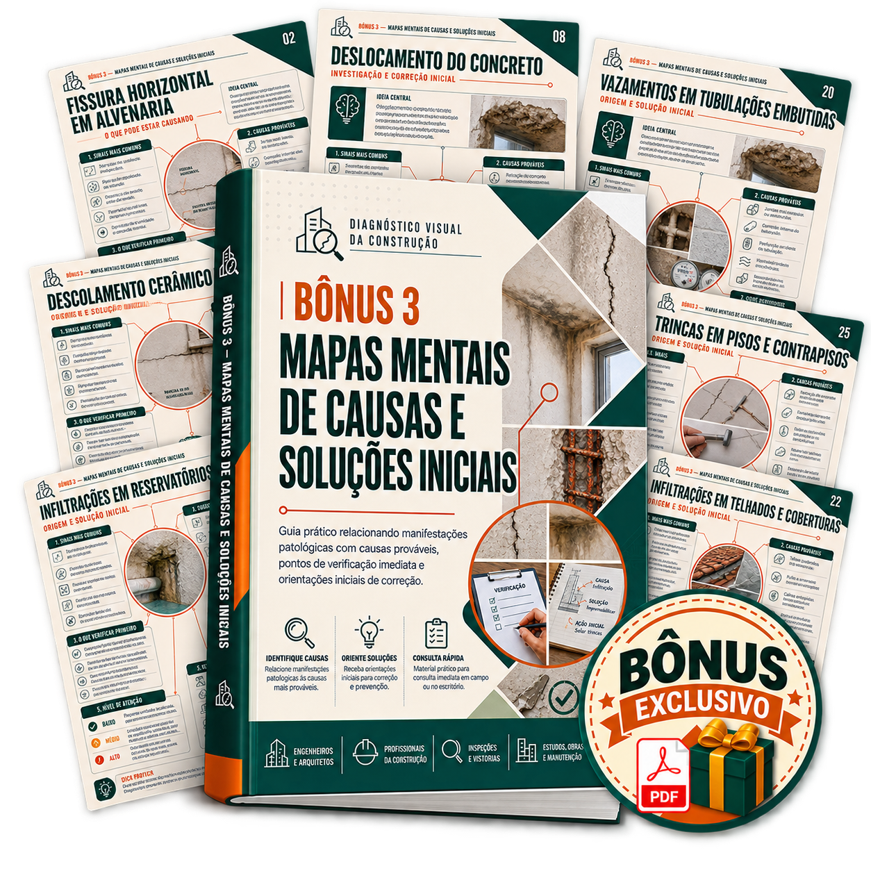 Mockup do Bônus Mapas Mentais de Causas e Soluções Iniciais